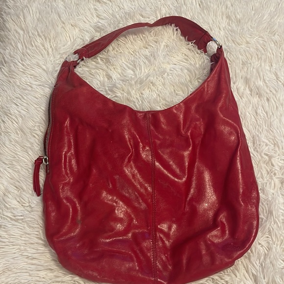 Beautiful red leather hobo bag- barely carried it - Picture 2 of 5